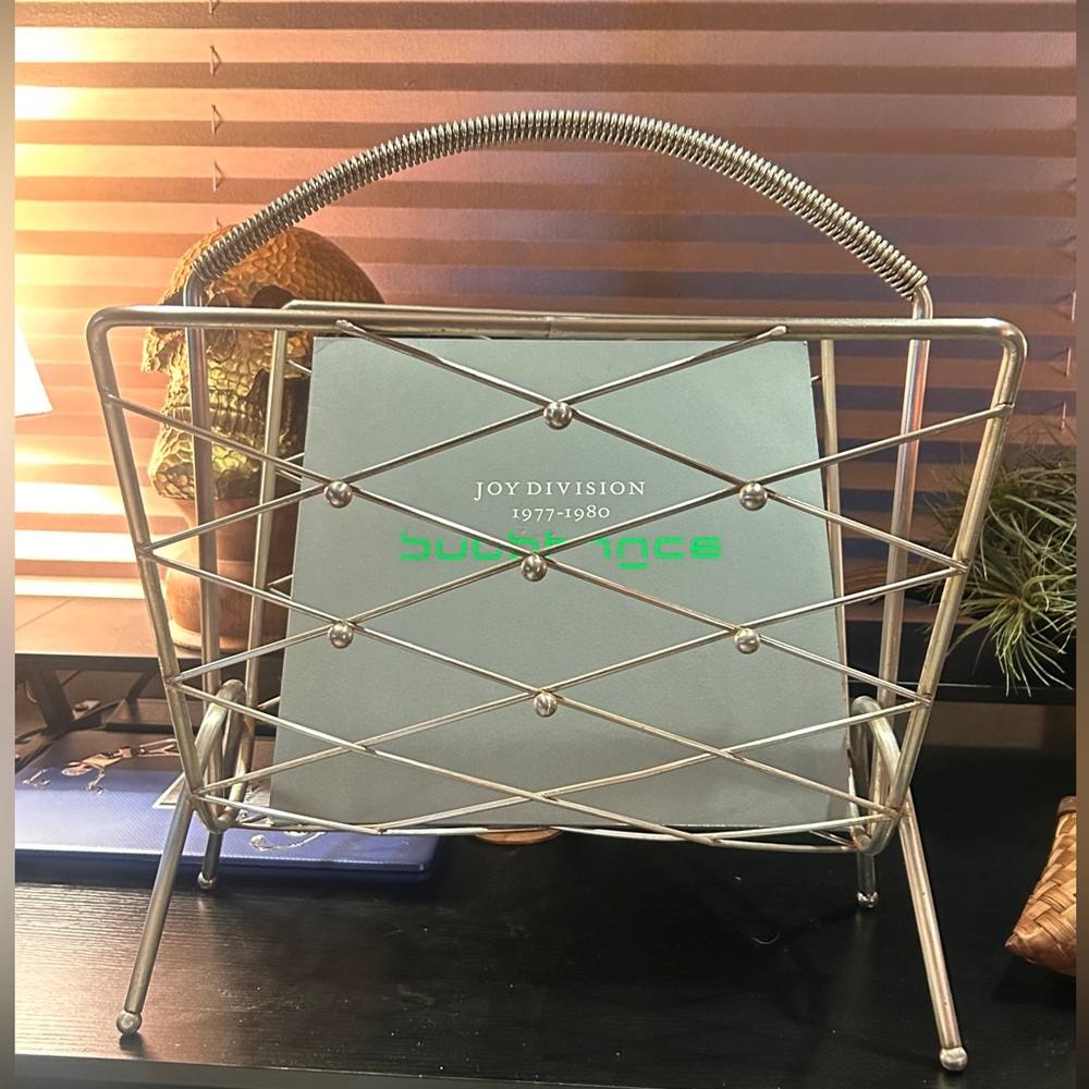 Vintage MCM atomic magazine rack